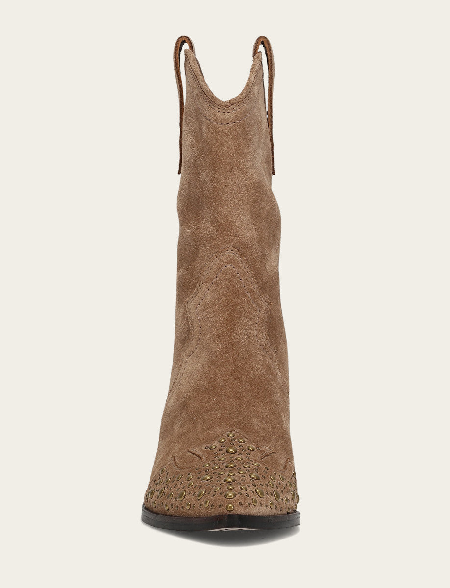 Women's Almond Sara Wingtip Stud Boot | Frye Almond