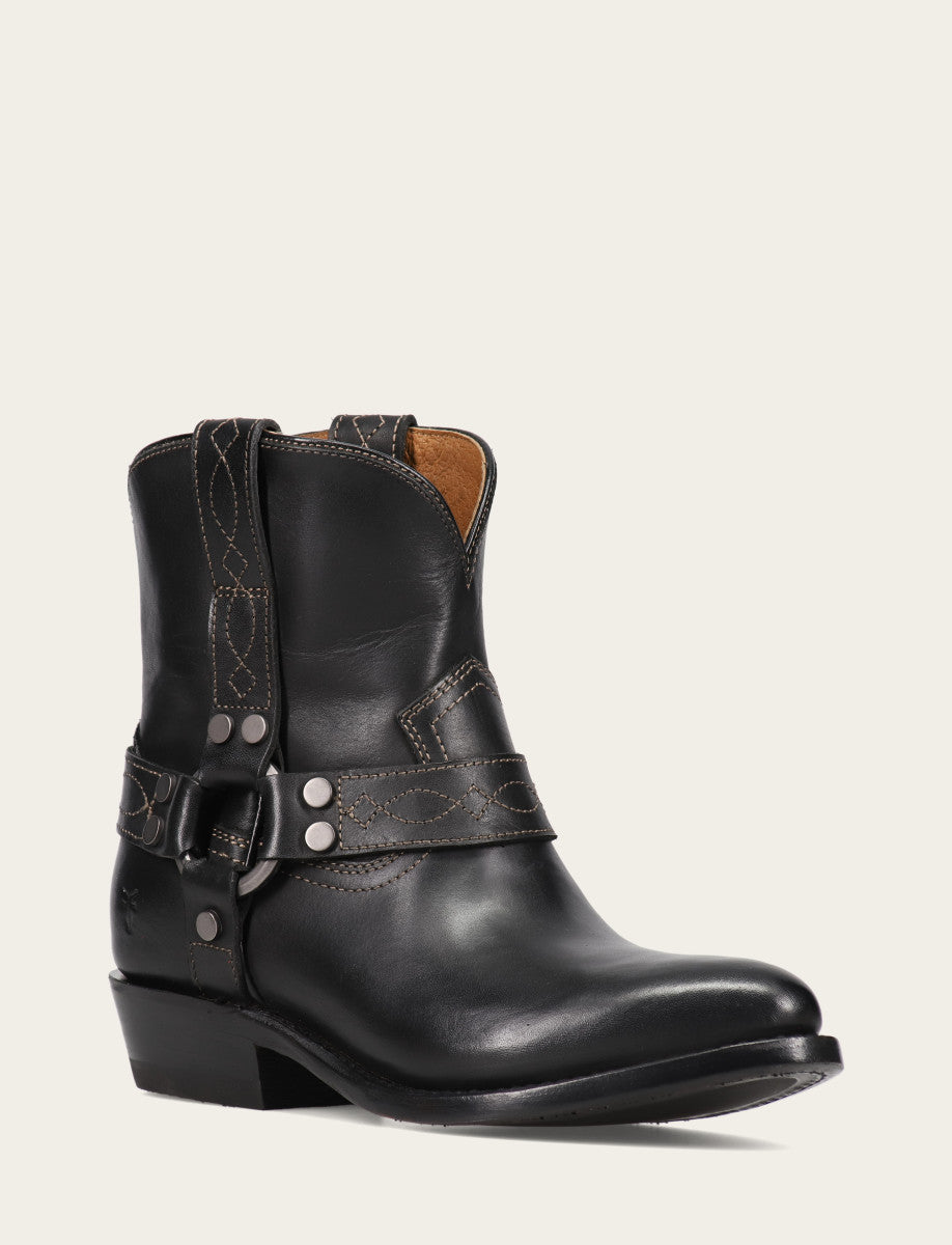 Women's Black Billy Short Harness Booties | Frye Black