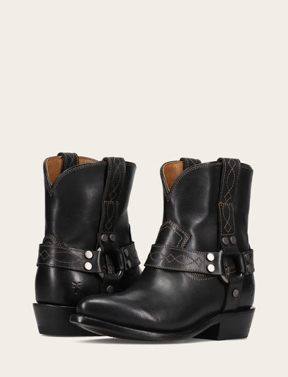 Women's Black Billy Short Harness Booties | Frye Black