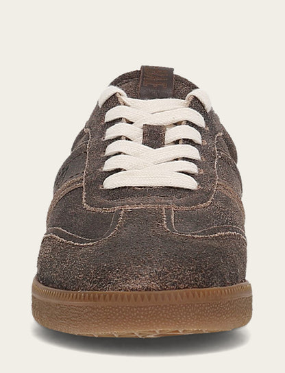 Women's Dark Truffle Milly Low Lace Shearling Sneaker | Frye Dark Truffle