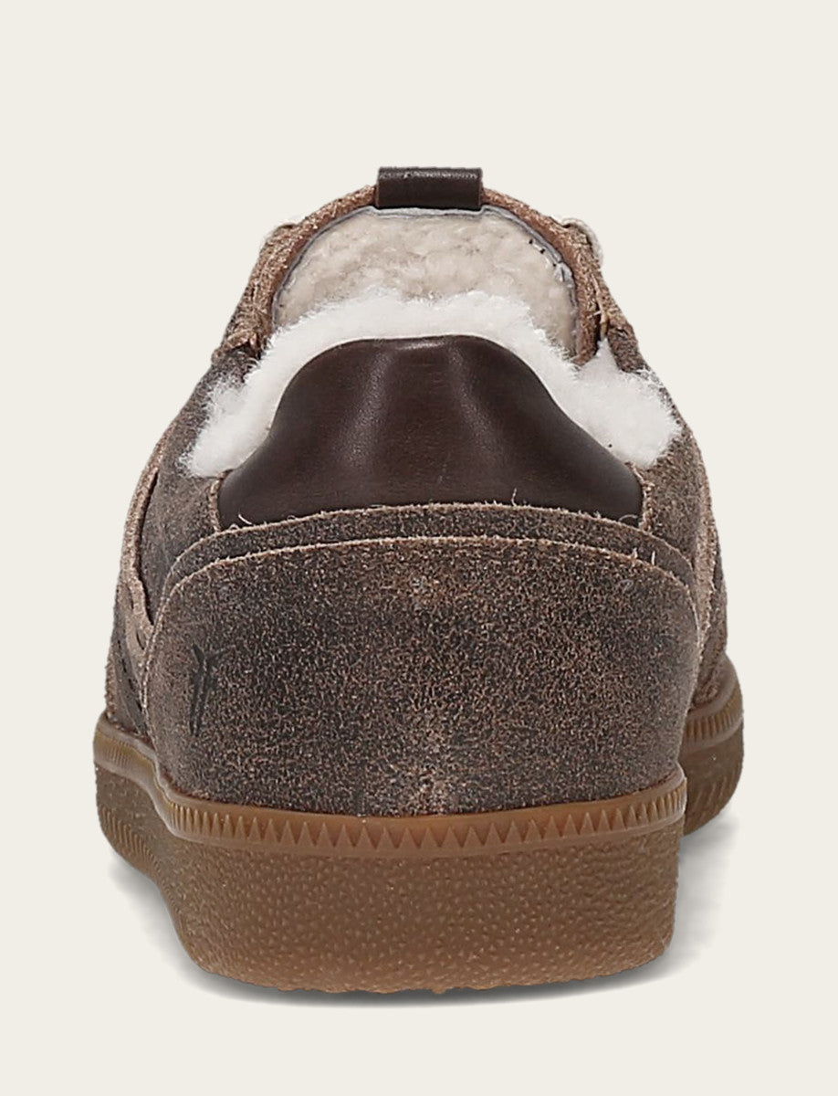 Women's Dark Truffle Milly Low Lace Shearling Sneaker | Frye Dark Truffle