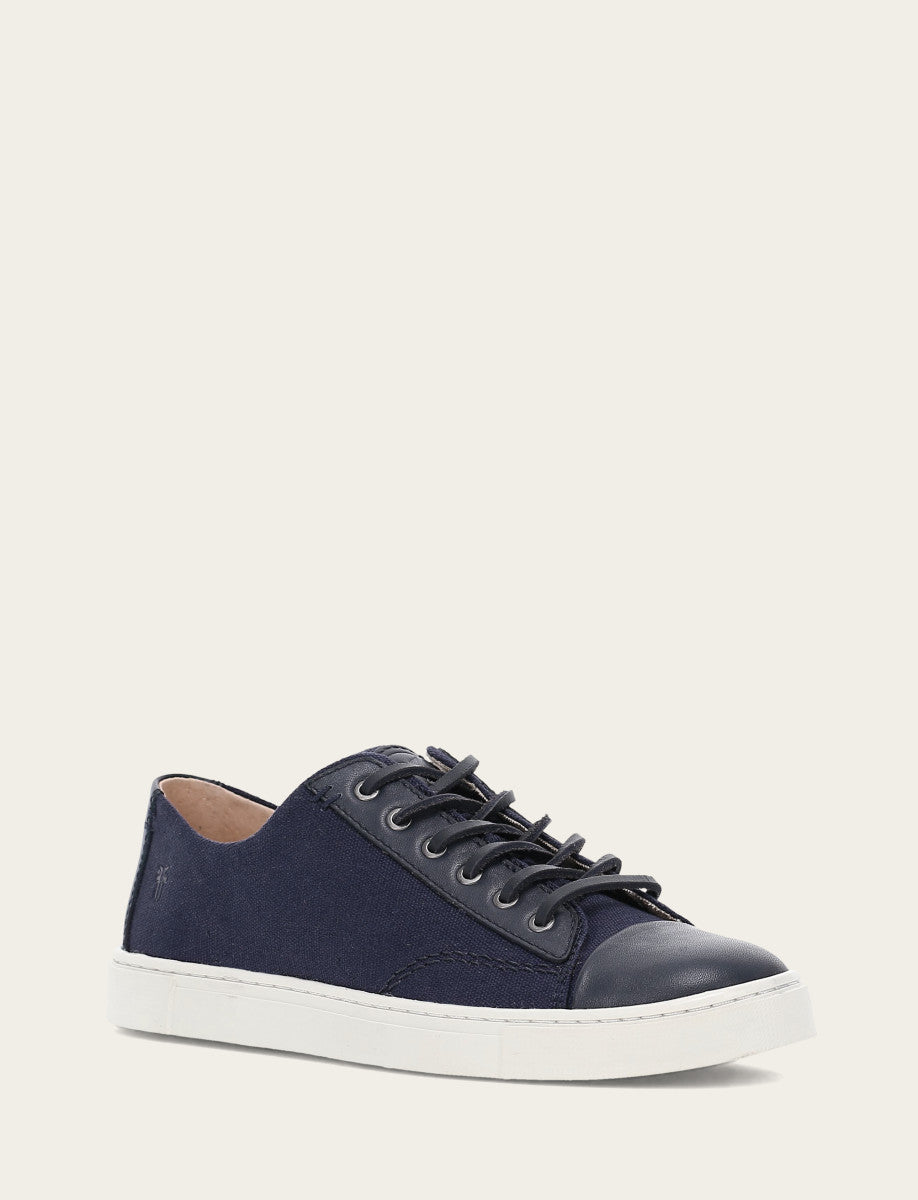 Women's Navy Ivy Canvas Low Lace Sneakers | Frye Navy