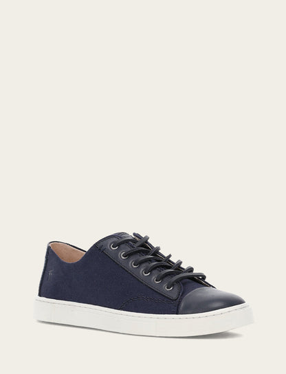 Women's Navy Ivy Canvas Low Lace Sneakers | Frye Navy