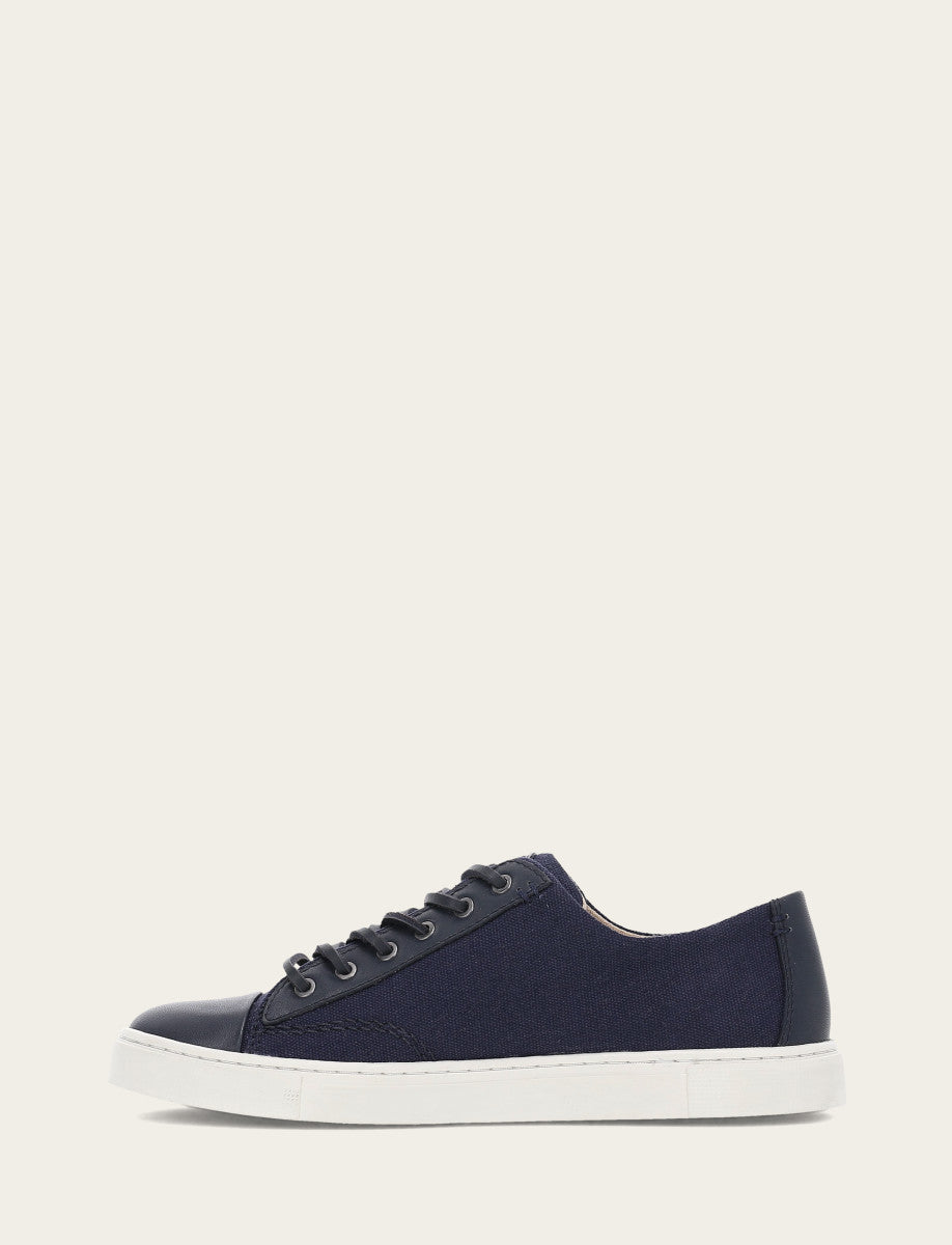 Women's Navy Ivy Canvas Low Lace Sneakers | Frye Navy