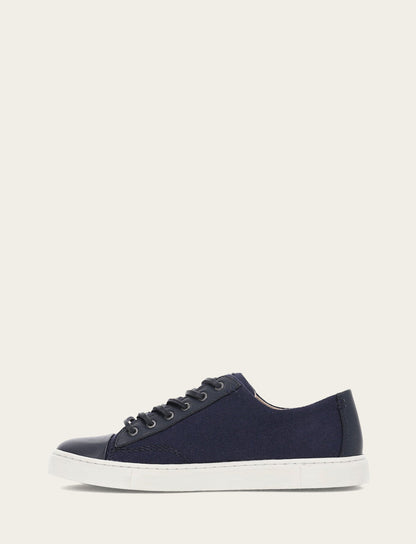 Women's Navy Ivy Canvas Low Lace Sneakers | Frye Navy