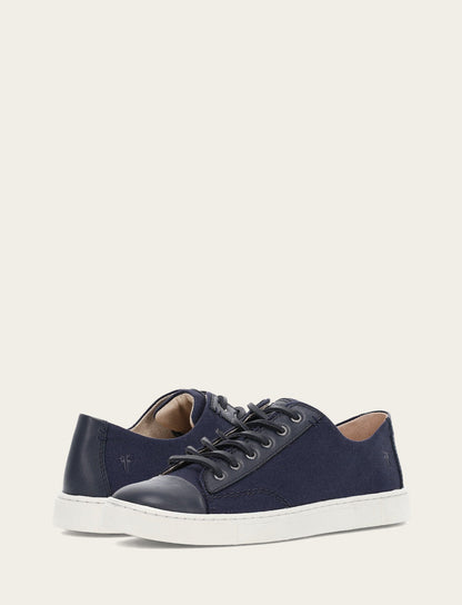 Women's Navy Ivy Canvas Low Lace Sneakers | Frye Navy
