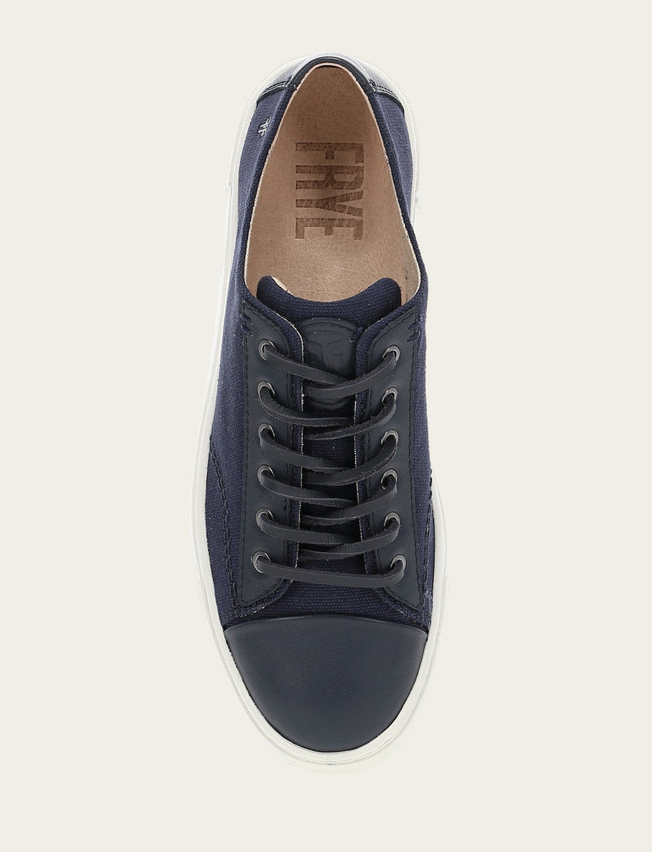 Women's Navy Ivy Canvas Low Lace Sneakers | Frye Navy