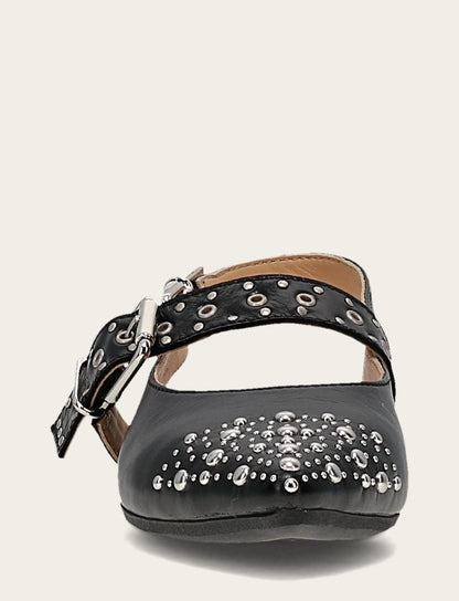 Women's Black Heather Slingback Studded Shoe | Frye Black