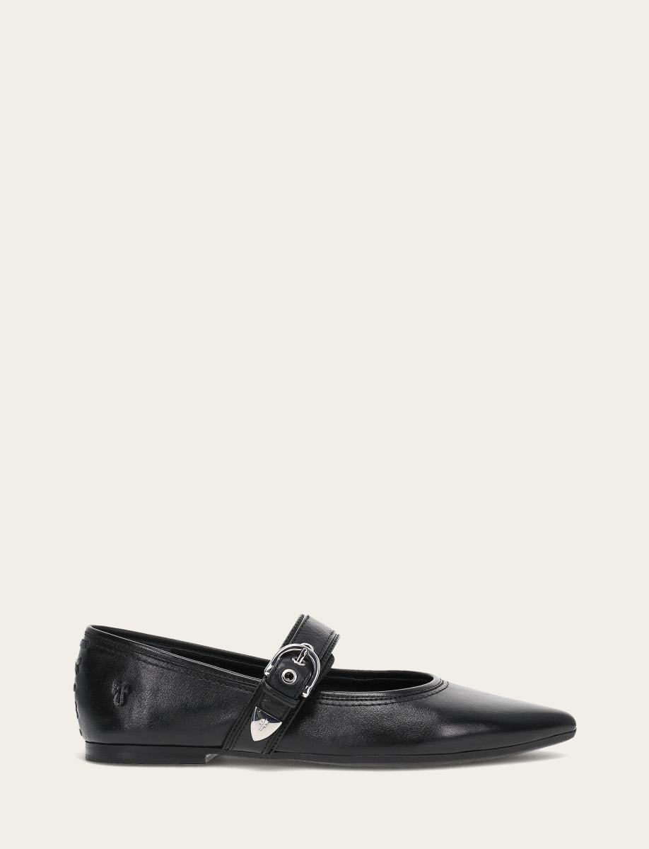 Women's Black Heather Buckle Mary Jane Flats | Frye Black