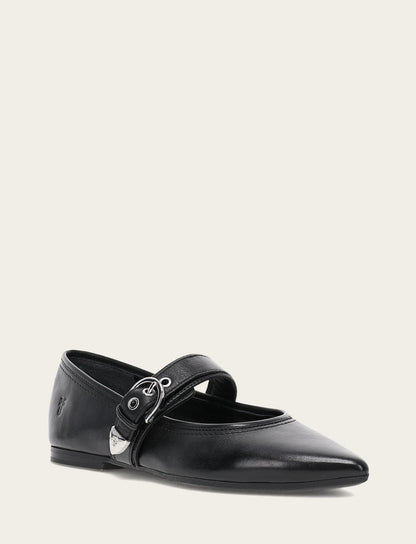 Women's Black Heather Buckle Mary Jane Flats | Frye Black