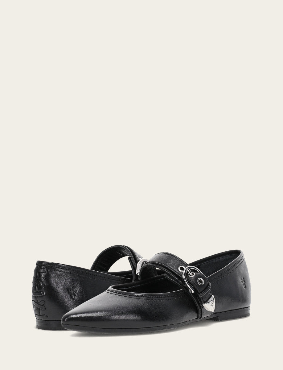 Women's Black Heather Buckle Mary Jane Flats | Frye Black