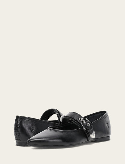 Women's Black Heather Buckle Mary Jane Flats | Frye Black