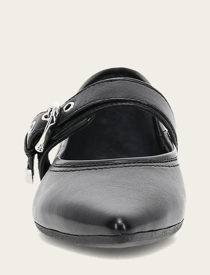 Women's Black Heather Buckle Mary Jane Flats | Frye Black
