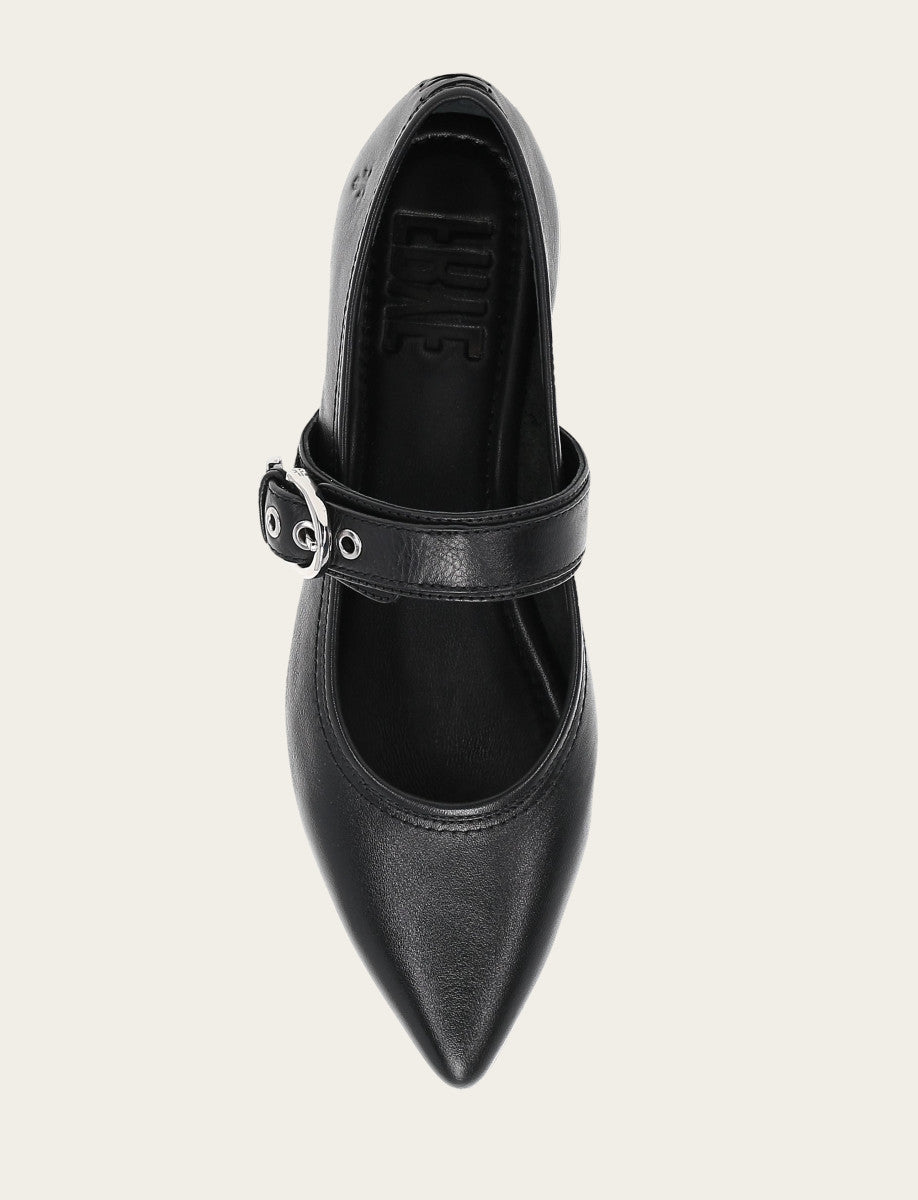 Women's Black Heather Buckle Mary Jane Flats | Frye Black
