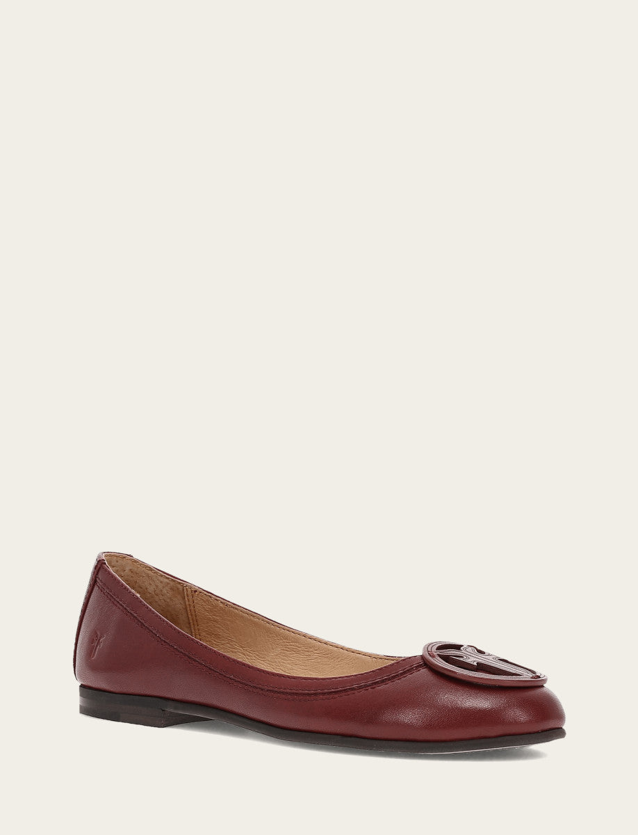 Women's Cranberry Carson Logo Ballet Shoe | Frye Cranberry