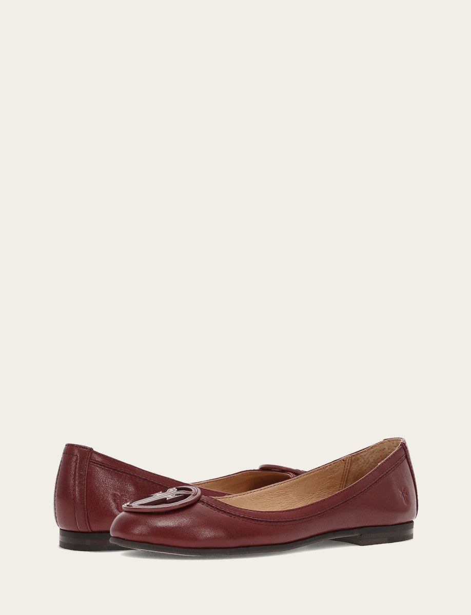 Women's Cranberry Carson Logo Ballet Shoe | Frye Cranberry