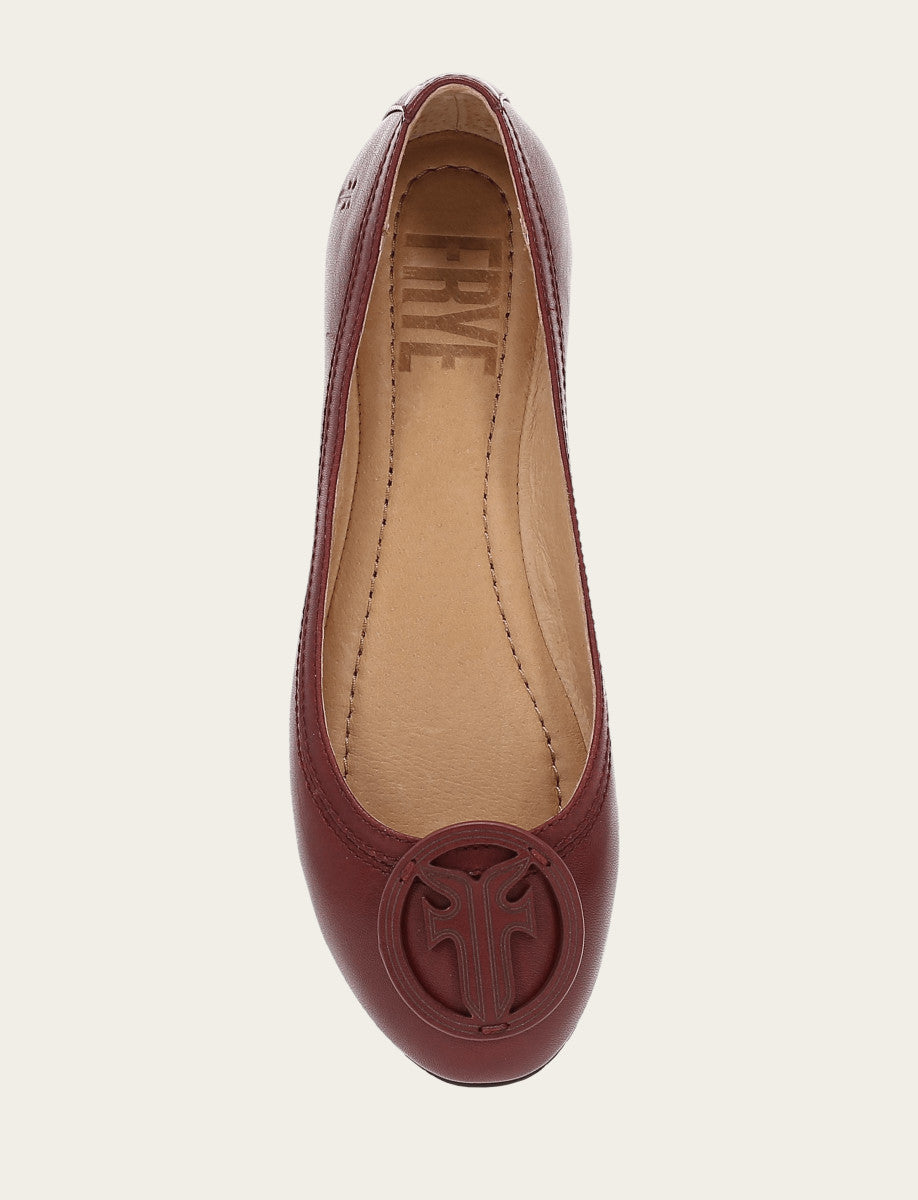 Women's Cranberry Carson Logo Ballet Shoe | Frye Cranberry