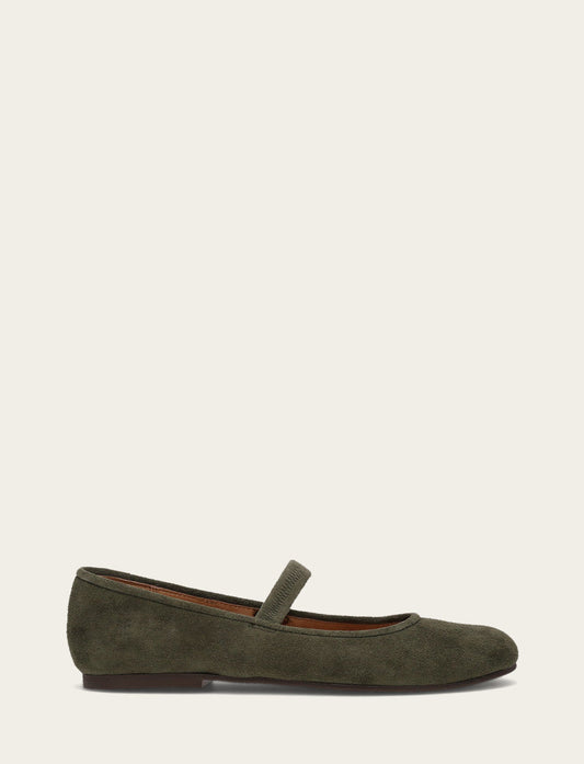 Women's Dark Olive Emma Elastic Mary Jane Shoe | Frye Dark Olive