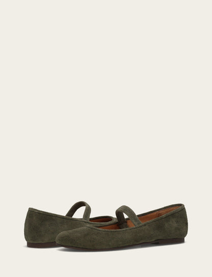 Women's Dark Olive Emma Elastic Mary Jane Shoe | Frye Dark Olive