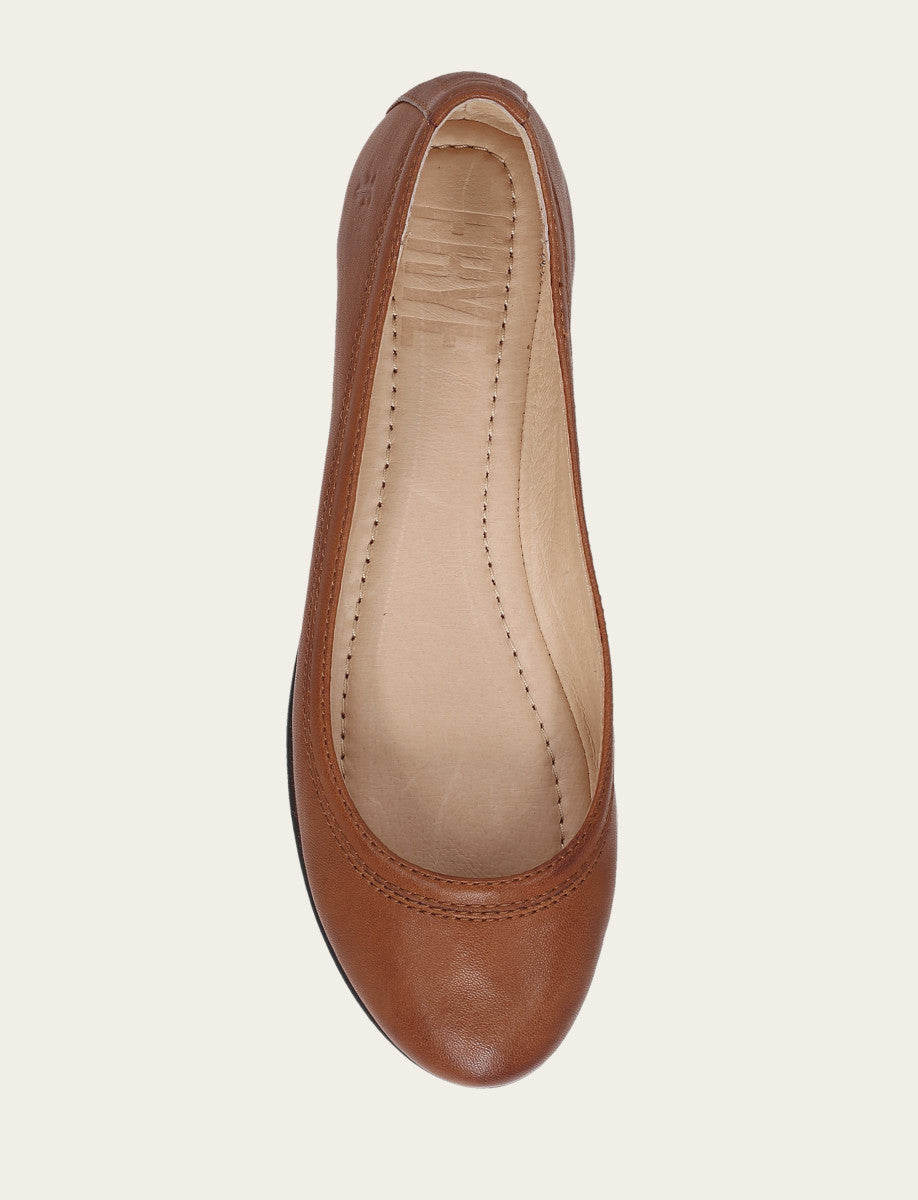 Women's Cognac Carson Ballet Flats | Frye Cognac