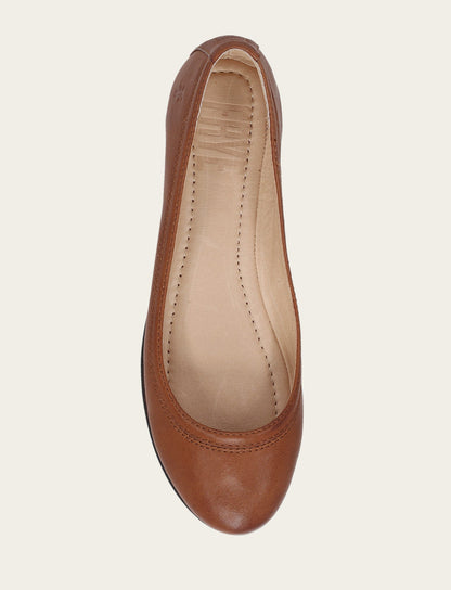 Women's Cognac Carson Ballet Flats | Frye Cognac