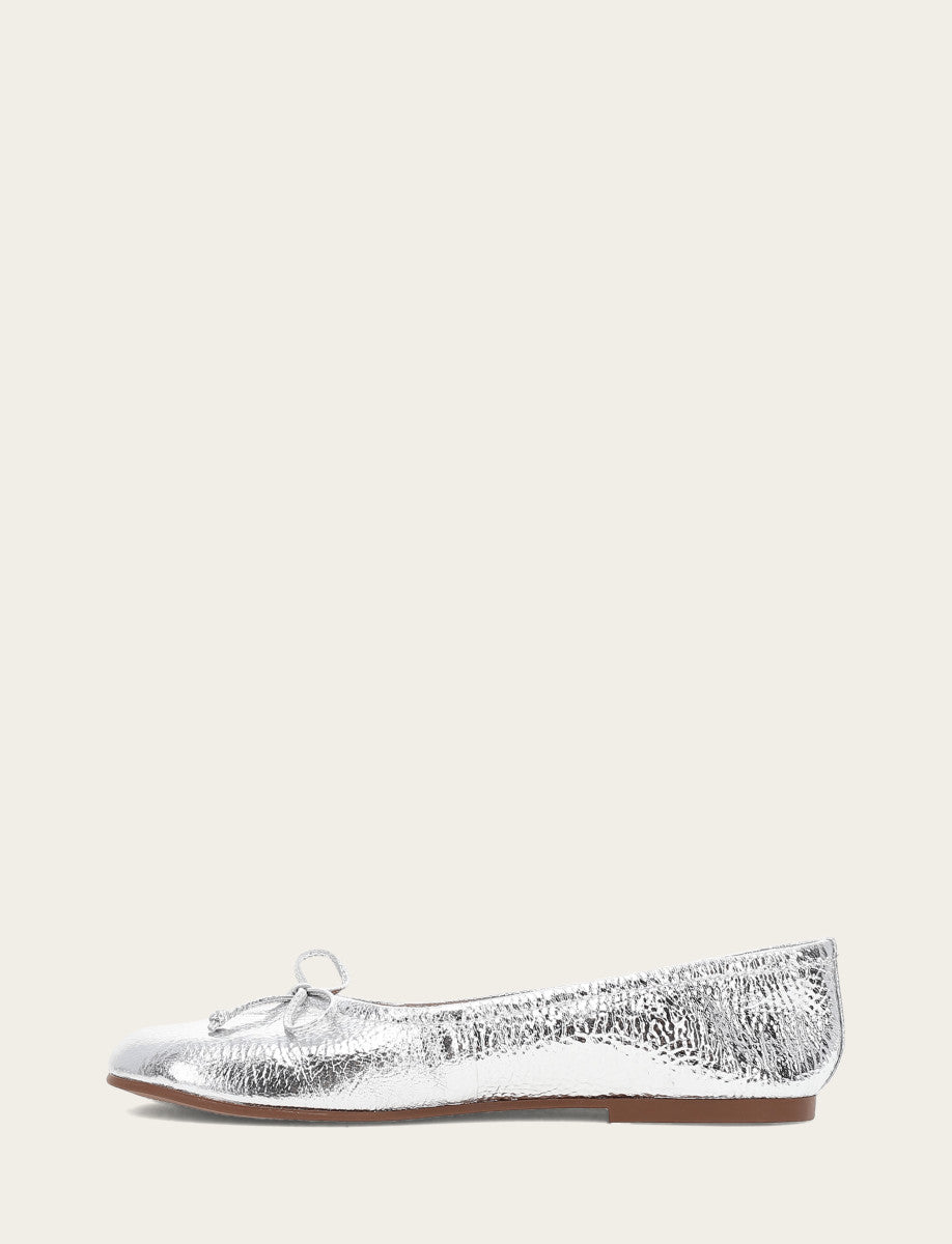 Women's Silver Emma Ballet Shoe | Frye Silver