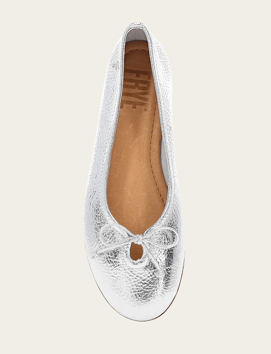 Women's Silver Emma Ballet Shoe | Frye Silver