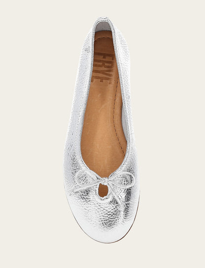 Women's Silver Emma Ballet Shoe | Frye Silver