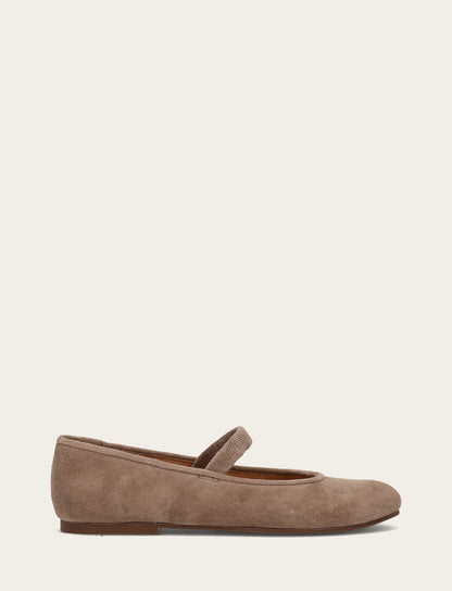 Women's Dark Taupe Emma Elastic Mary Jane Shoe | Frye Dark Taupe