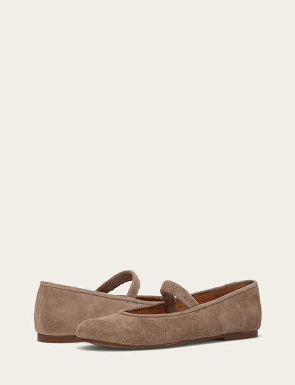 Women's Dark Taupe Emma Elastic Mary Jane Shoe | Frye Dark Taupe