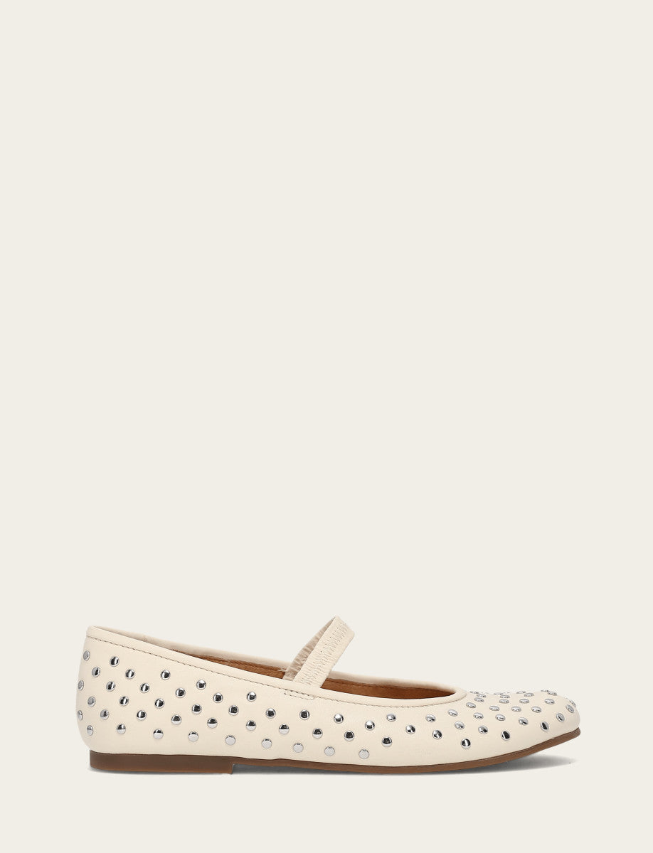 Women's Ecru Emma Studded Mary Jane Shoe | Frye Ecru