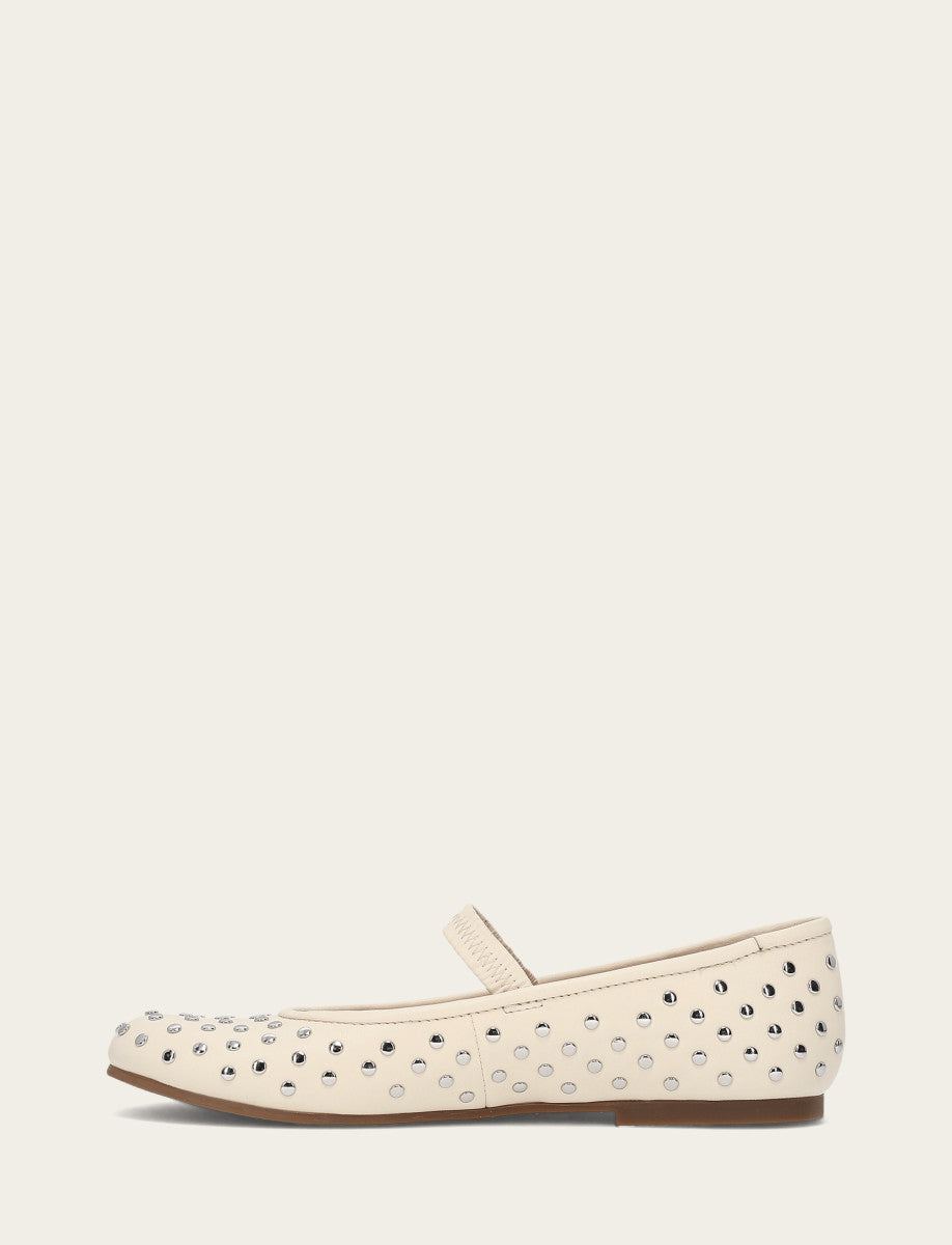 Women's Ecru Emma Studded Mary Jane Shoe | Frye Ecru