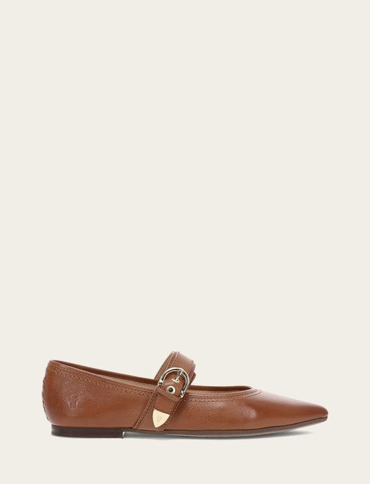 Women's Dark Latte Heather Buckle Mary Jane Flats | Frye Dark Latte