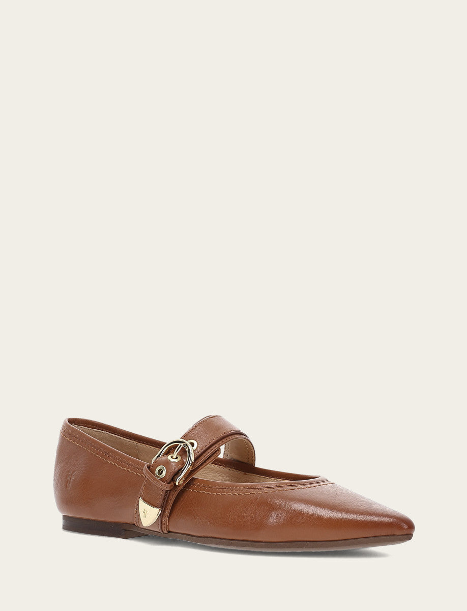 Women's Dark Latte Heather Buckle Mary Jane Flats | Frye Dark Latte