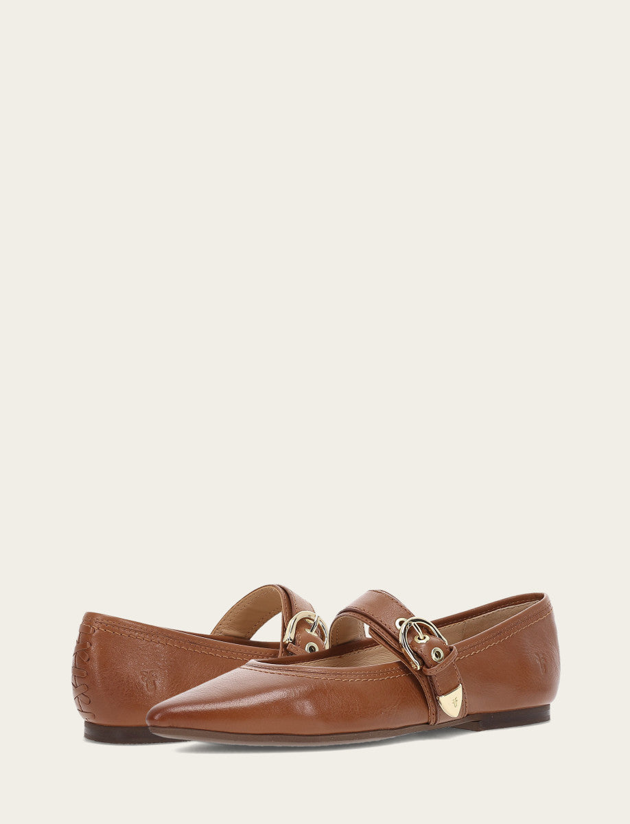 Women's Dark Latte Heather Buckle Mary Jane Flats | Frye Dark Latte
