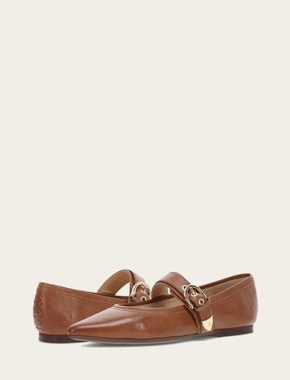 Women's Dark Latte Heather Buckle Mary Jane Flats | Frye Dark Latte