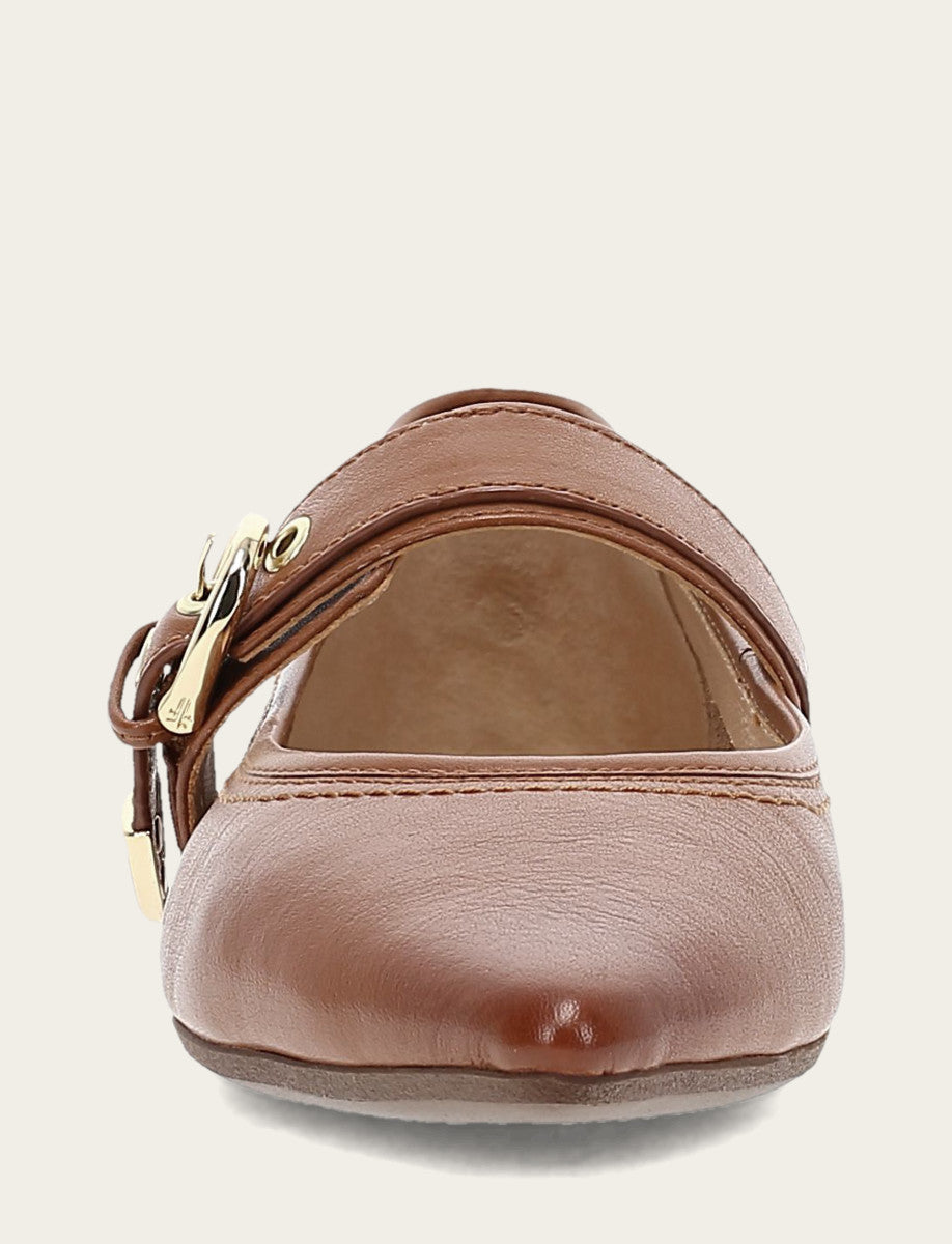 Women's Dark Latte Heather Buckle Mary Jane Flats | Frye Dark Latte
