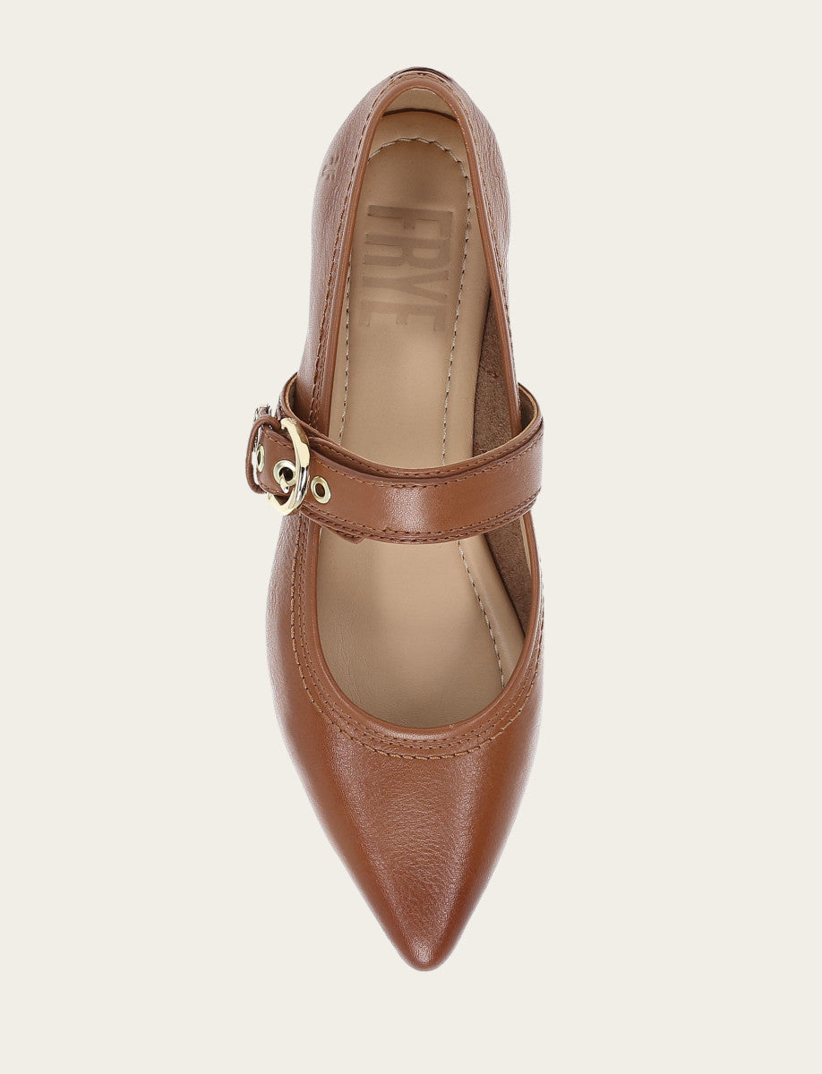 Women's Dark Latte Heather Buckle Mary Jane Flats | Frye Dark Latte