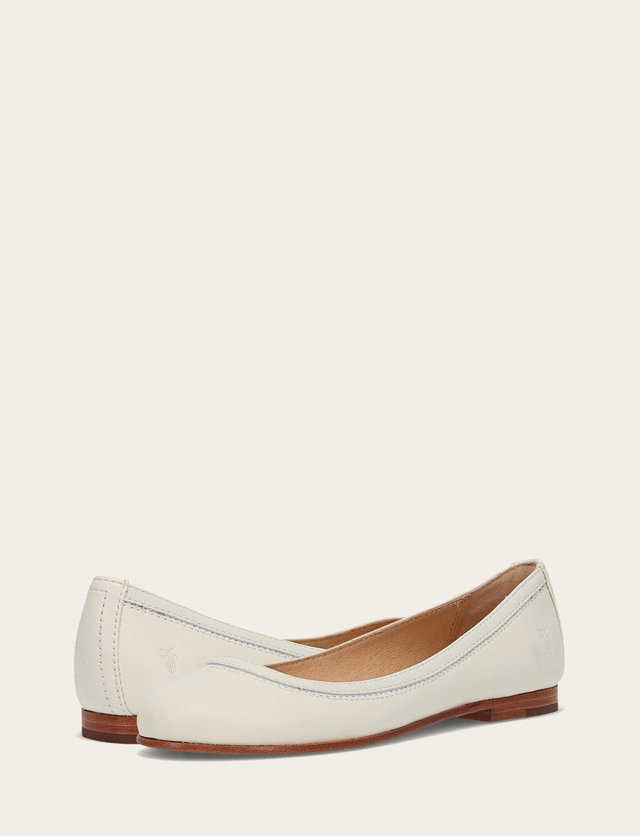 Women's White Carson Ballet Flats | Frye White