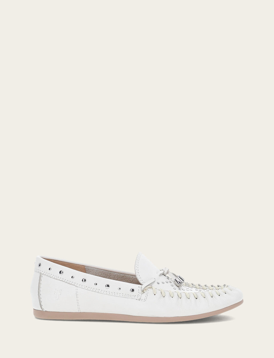 Women's White Naya Stud Moc Loafers | Frye White