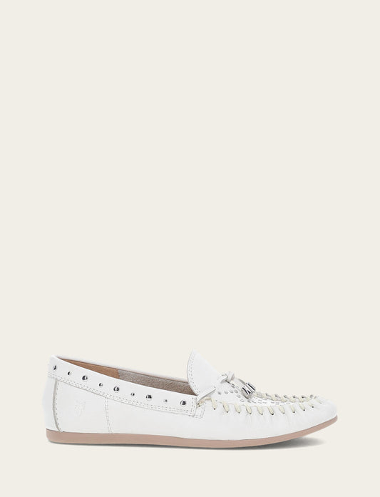 Women's White Naya Stud Moc Loafers | Frye White