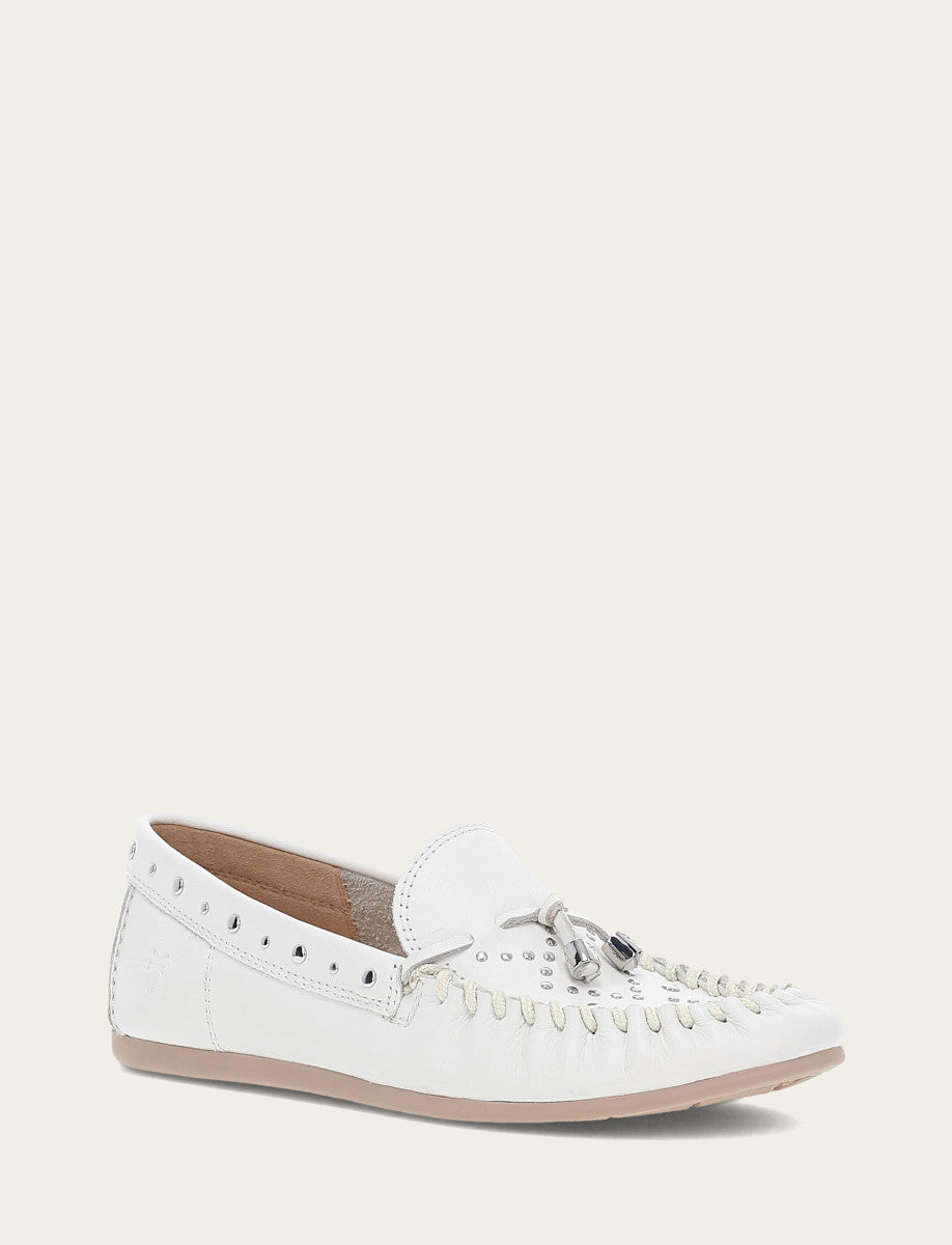 Women's White Naya Stud Moc Loafers | Frye White