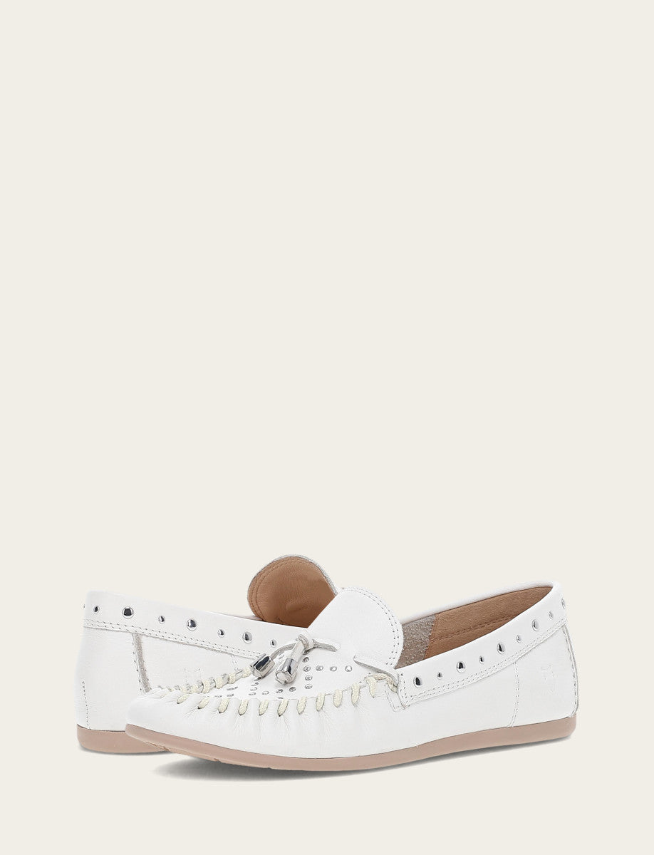 Women's White Naya Stud Moc Loafers | Frye White