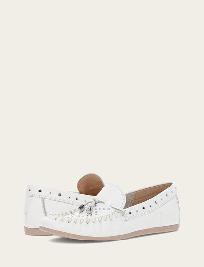 Women's White Naya Stud Moc Loafers | Frye White