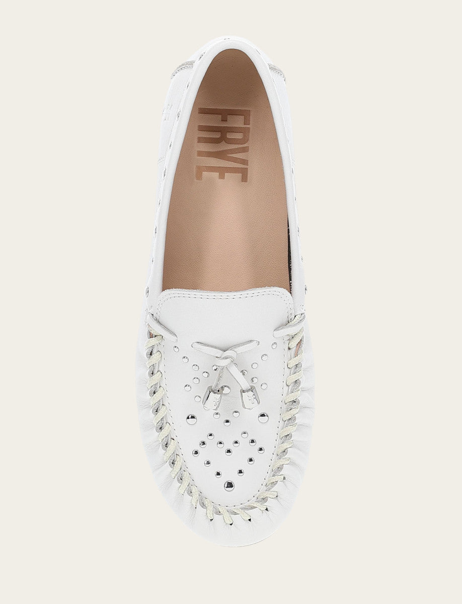 Women's White Naya Stud Moc Loafers | Frye White