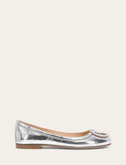 Women's Silver Carson Logo Ballet Flats | Frye Silver