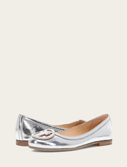 Women's Silver Carson Logo Ballet Flats | Frye Silver