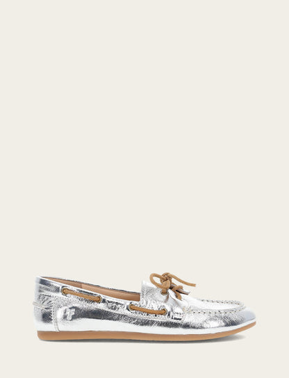 Women's Silver Naya Boat Shoes | Frye Silver