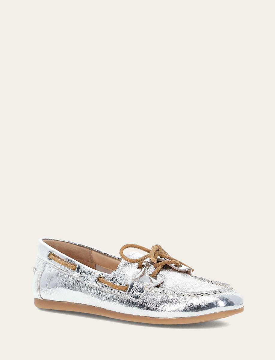 Women's Silver Naya Boat Shoes | Frye Silver