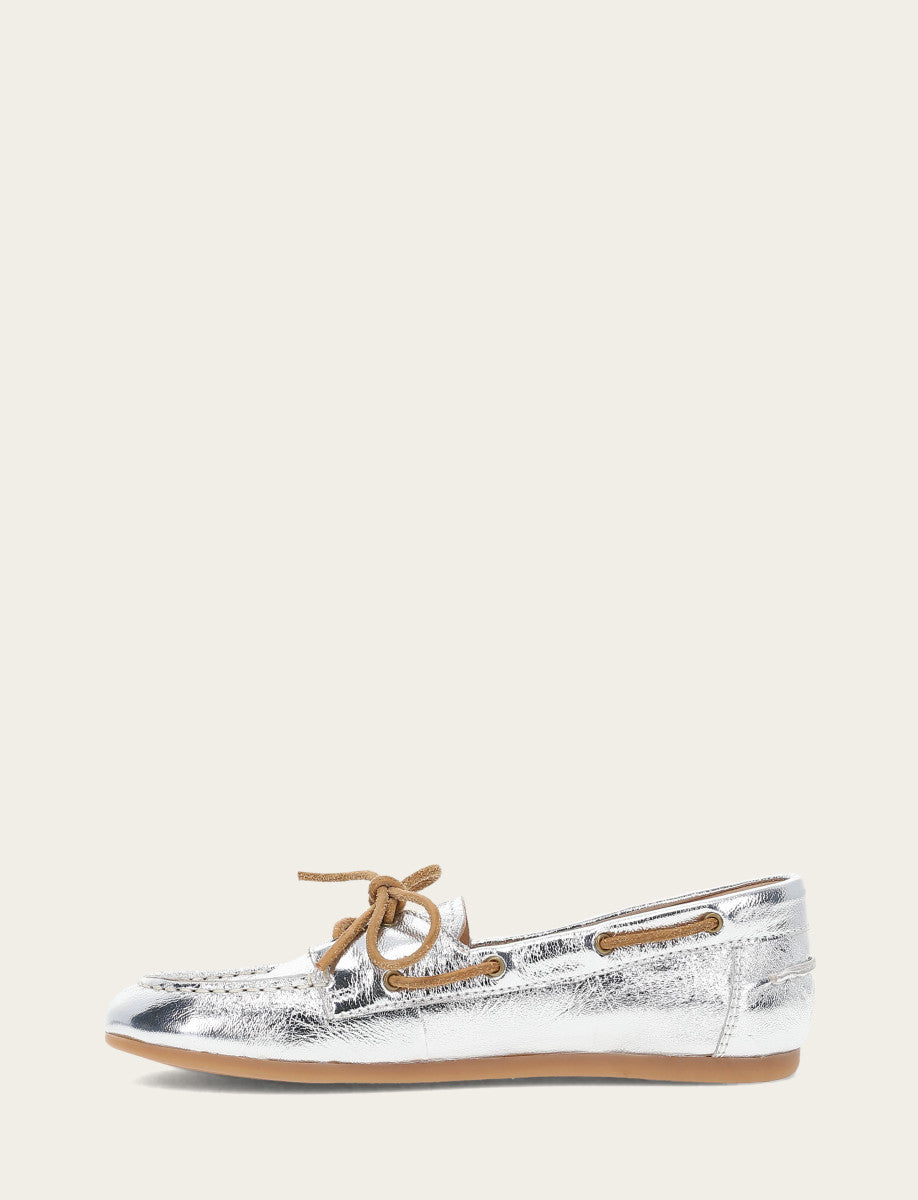 Women's Silver Naya Boat Shoes | Frye Silver